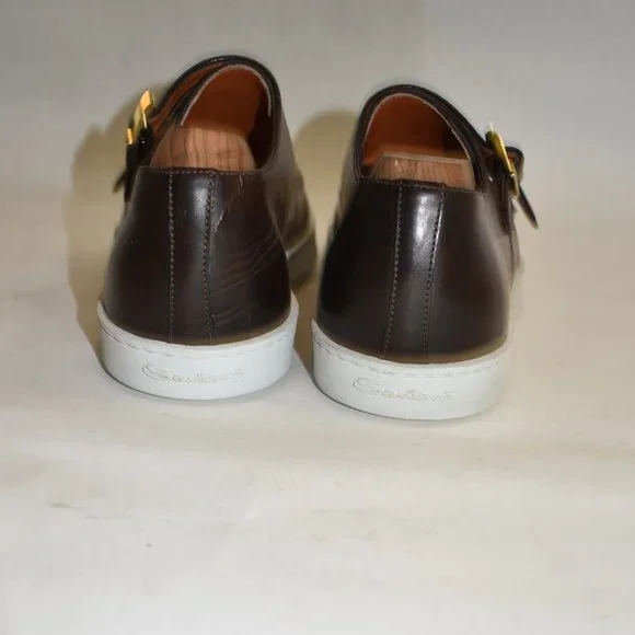 SANTONI Freemont Double Monk StrapLoafer Shoe Size 7.5 D US Brown